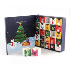 Custom Christmas 25 Days Empty Packaging Keepsake Baby Toy Advent Calendar for Kids