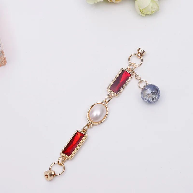 Custom fashion gemstone bead bracelet metal bracelet mobile phone case accessories shoe buckle decoration DIY