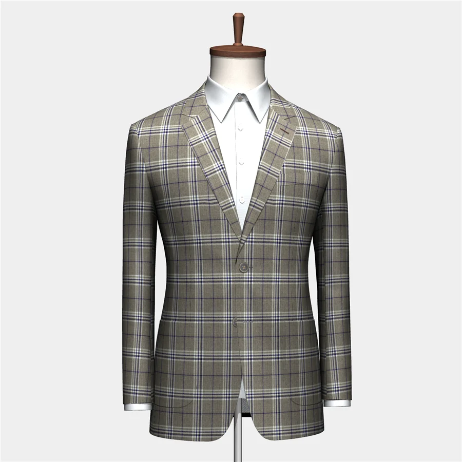 Полиэстер, вискоза, смешанный материал, клетчатая текстура, тканая ткань, подходит для мужского костюма, блейзера, брюк, одежды