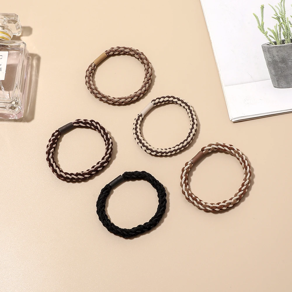2022 New Spring Braid with Twisted Hair Rope Rubber Bands For Girls