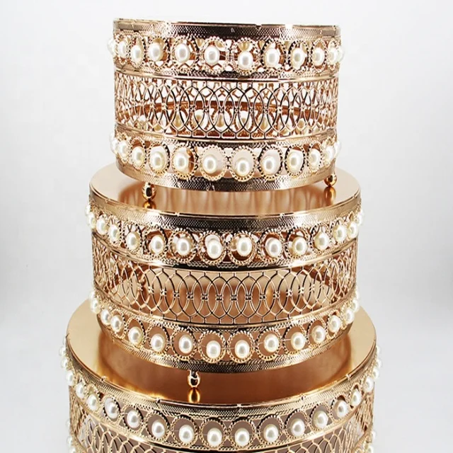 Золотая подставка для торта Хрустальная украшение свадьбы дня рождения