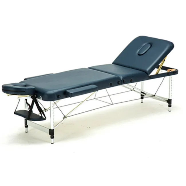 Hot sale portable low height 3 section aluminium beauty massage spa table bed