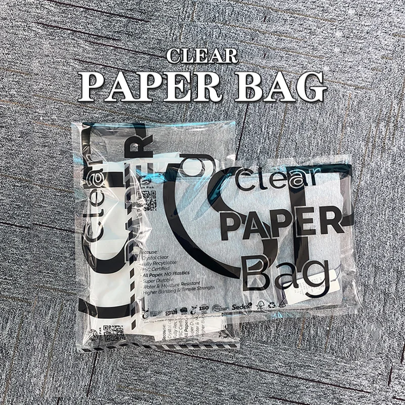 translucent cellulose clear paper bag cellophane fronted lucency paper bags with see through transparent window