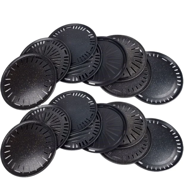 Commercial Indoor Restaurant Barbecue Shop Charcoal Gas Electric Stove 295mm Medical Stone Coating BBQ Grill Pan