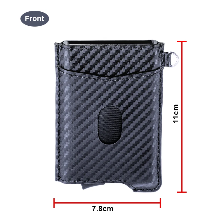 Microfiber RFID Blocking Carbon Fiber Automatic  Aluminium  pop up  Credit Card Holder