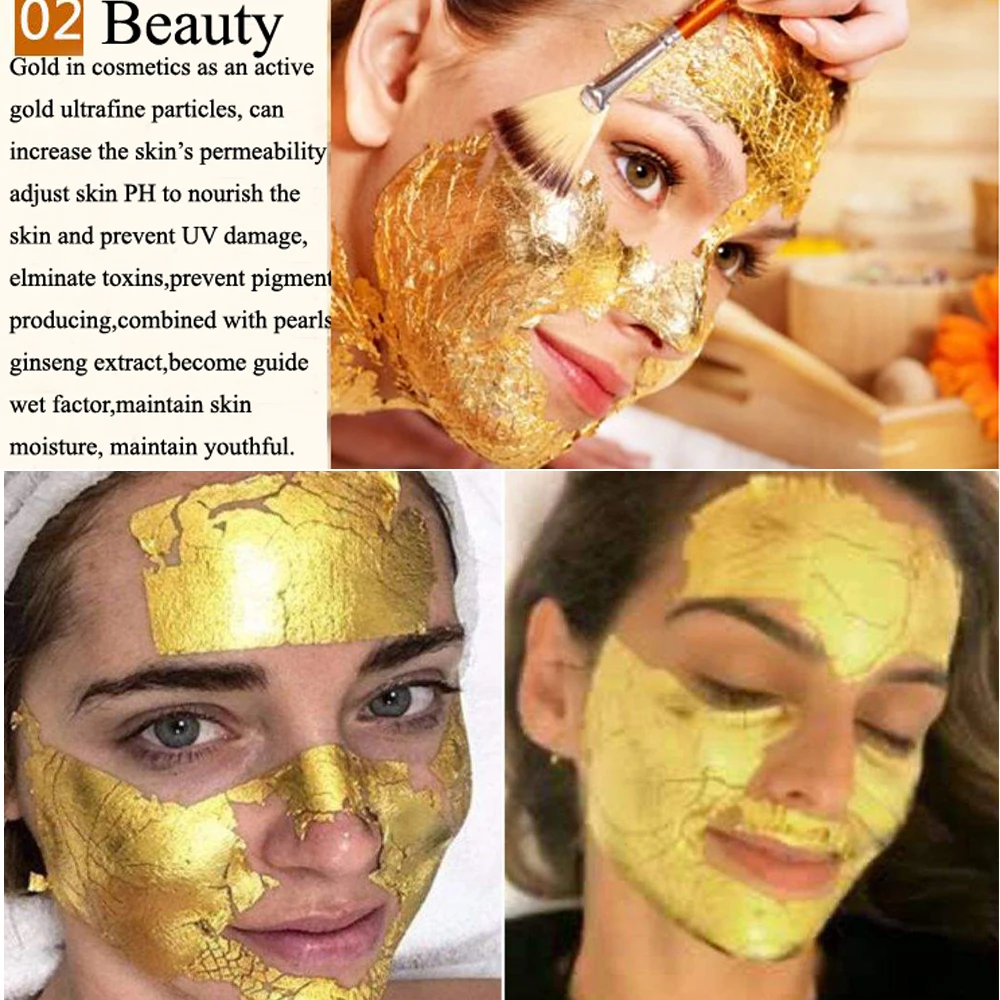 Customize Shape Transfer Edible 24K Gold Leaf Flakes For Cake Dessert Cigarettes Sheets Face