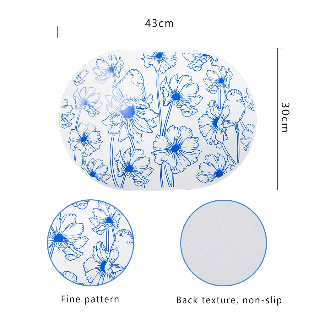 New Design Silicone Placemat 43x30cm Two Side Table Mat Low MOQ Custom Food Grade Certified Home Restaurant Decor