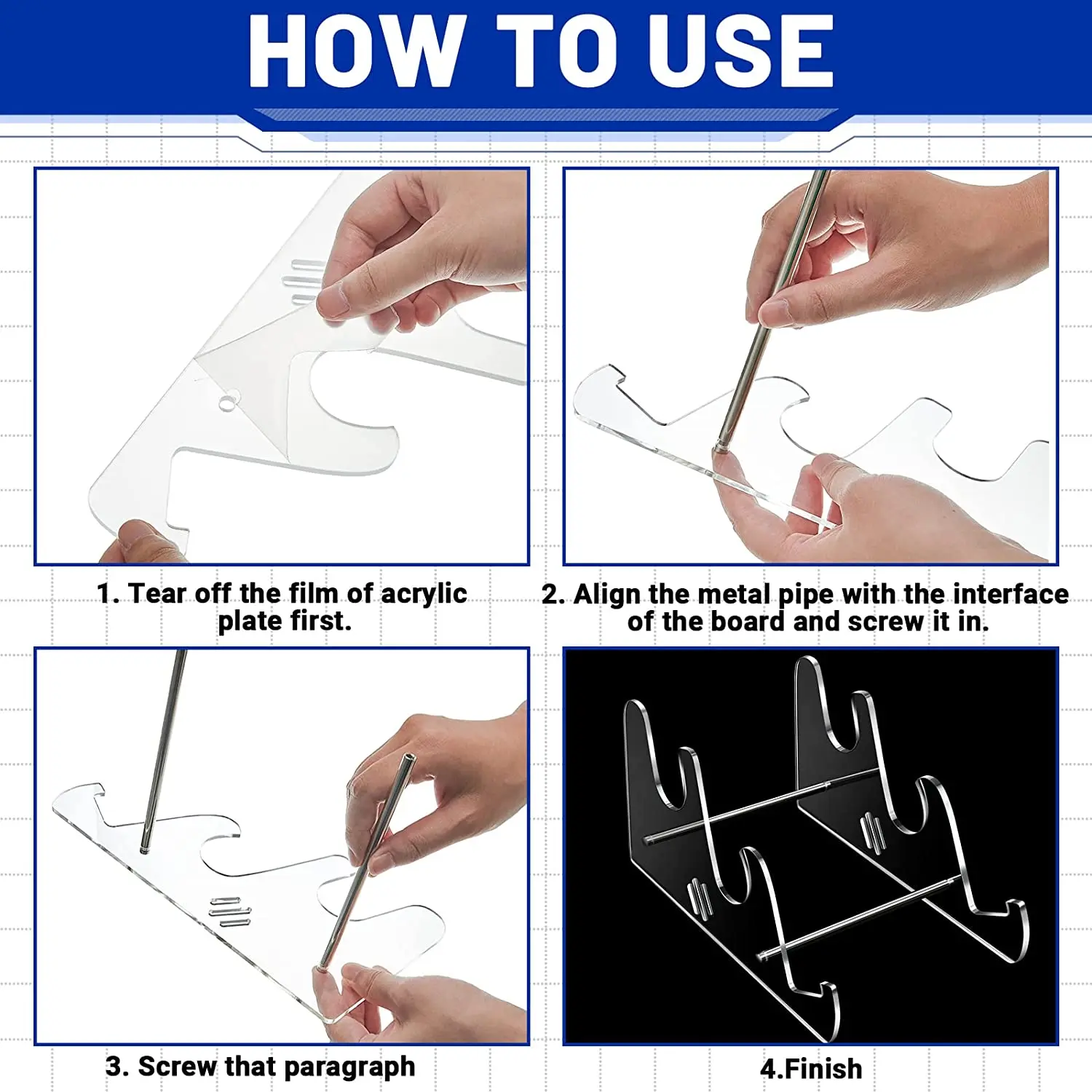Acrylic Keyboard Display Holder Mechanical Computer Keyboard Stand for Desk Transparent 3 Tier Keyboard Holder for Computer