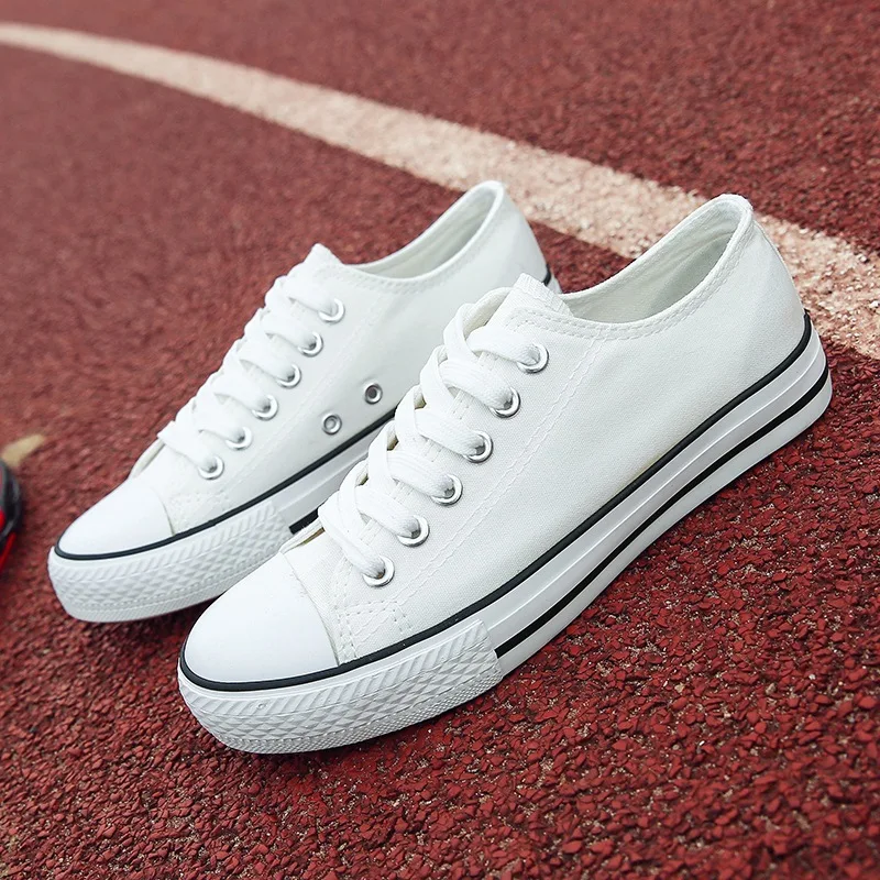 2021 canvas trendy shoes wholesale custom low top white canvas shoes