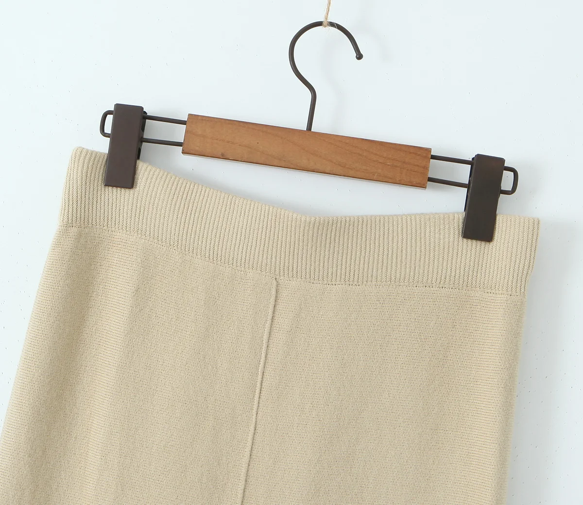 3 colorway elastic waist knitted solid color casual fashion long skirt for women