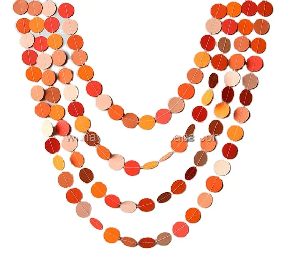 Mixed Colors Circle Dot Paper Garland for Wedding Party Decorations