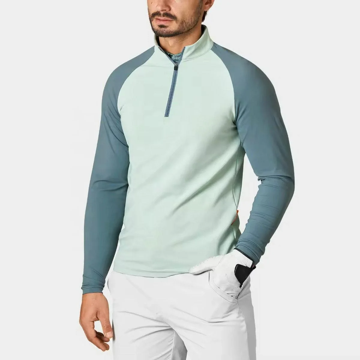 mens lightweight 1/4 zip pullover hoodie Long Sleeve Golf Hoodie custom Quarter Zip sports Pullover Sweatshirts for men