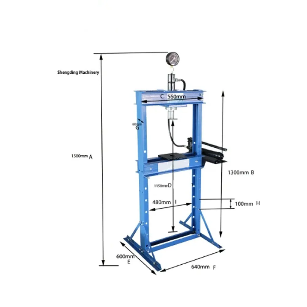 Crimping Tools vertical H frame 12 ton hydraulic shop press with gauge
