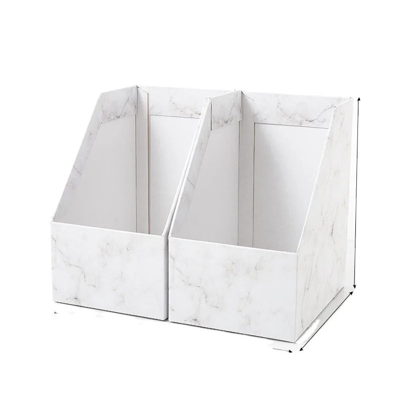 2 стойки, вместительная складная коробка для хранения бумаги из крафт-бумаги, мраморные держатели для магазинов