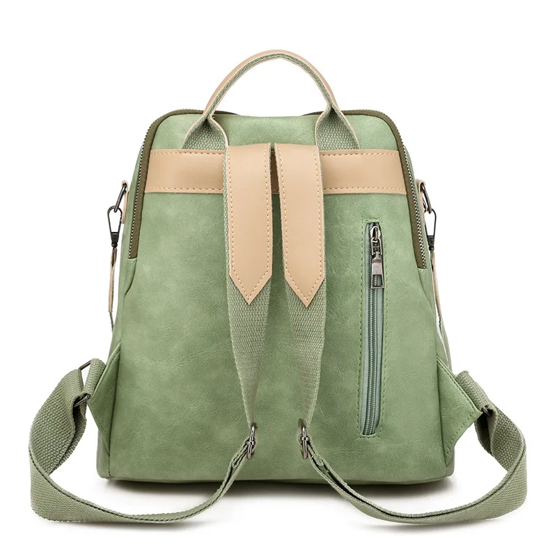 New European Fashion PU Leather Backpack Multi-function Anti Theft Lady Outdoor Travel Bags for Women