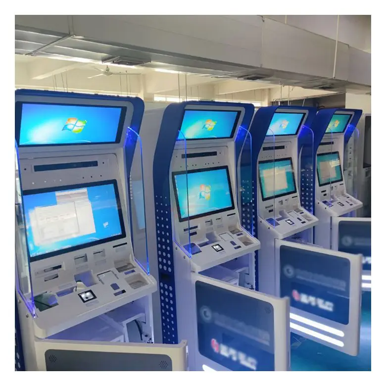 Dual screen payment information checking machine museum kiosk bank business hall used kiosk for sale