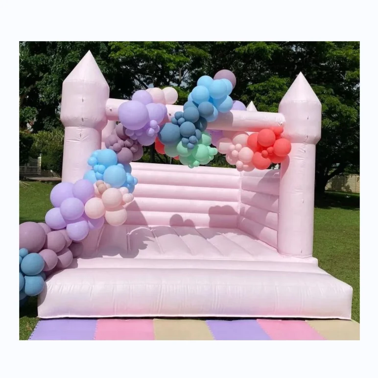 Pink bouncer slide inflatable slide for girls party children inflatable bouncer house for rental