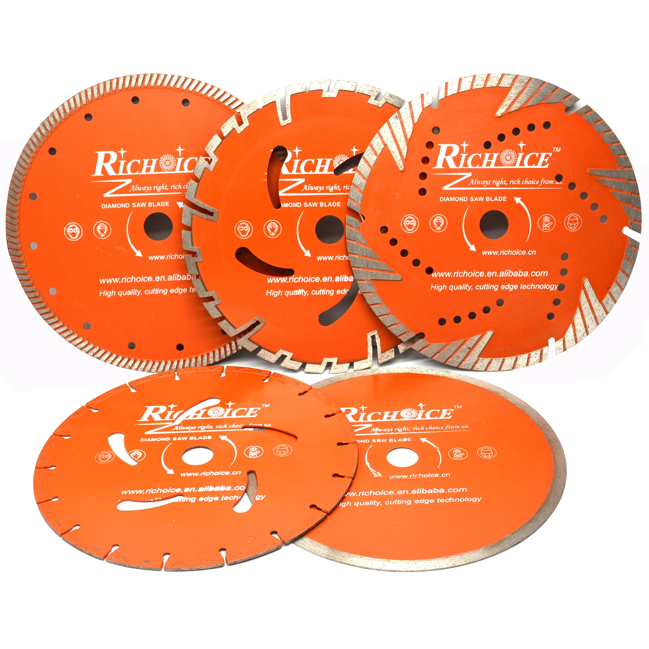 100mm to 350mm Richoice Sintered Wet Cutting Diamond Saw Blade for Tile, Brick, Concrete and other Masonry Material