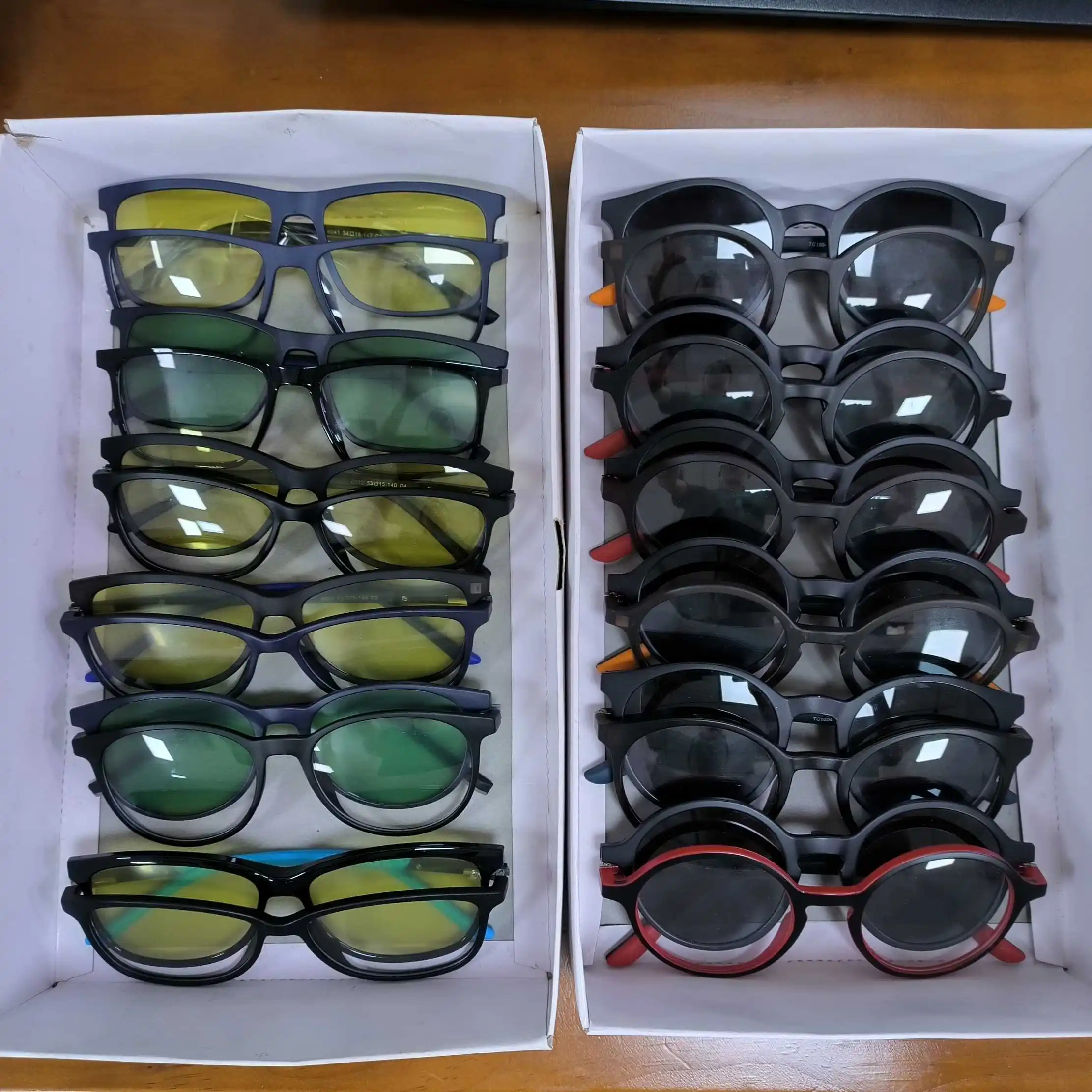 Super cheap mixed styles New Stock Clearance Assorted Eyeglass Frames High Quality TR Optical Frames Metal clip on sunglasses
