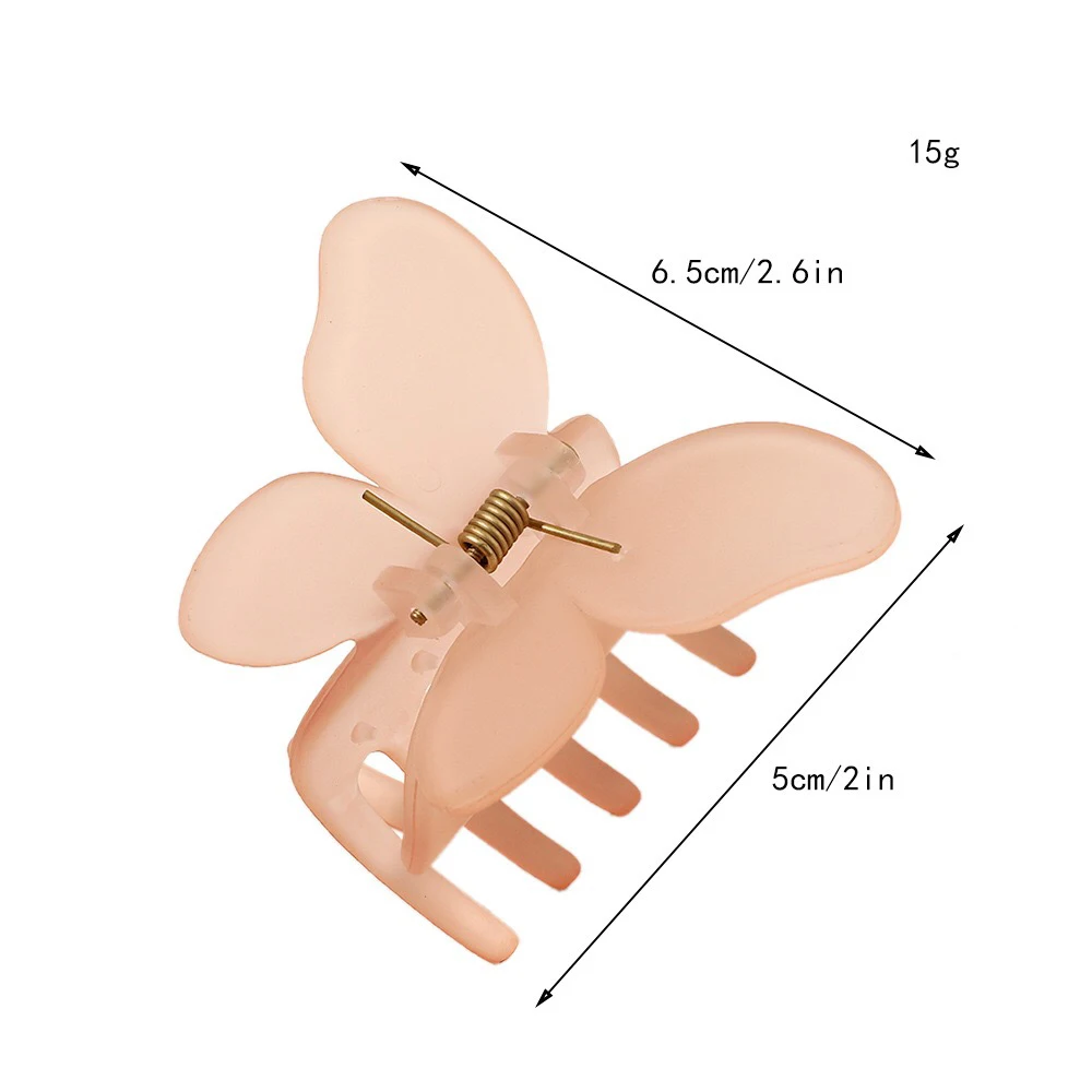 Hot Selling Butterfly Acrylic Hair Claw Clip Fashion Butterfly Plastic Hairgrips For Girls Accessories
