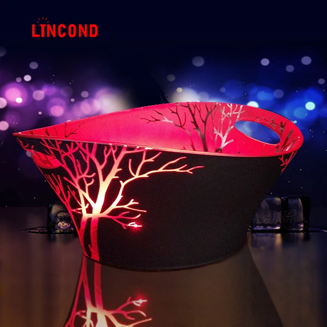 Hot Selling Rechargeable champagne cooler Plastic LED Champagne Bottle cooler