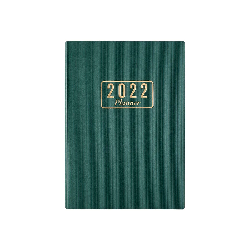 Green Foldable gold foil 2021-2022 hardcover A5 notebook diary journal agenda planner notebook for office stationery