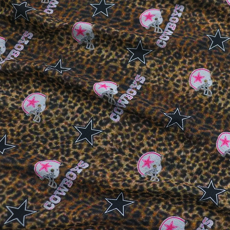 
wholesale custom design digital print polyester bubble chiffon fabric for bow headband 