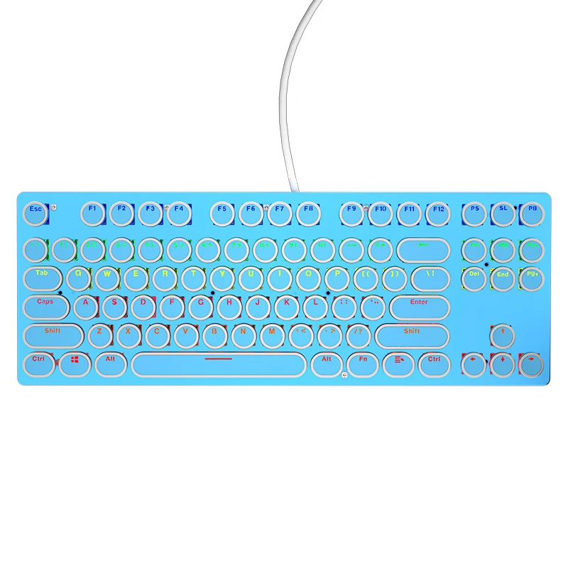 Игровая Проводная клавиатура для офиса в стиле панк, настоящие механические Мультимедийные кнопки с rgb-подсветкой