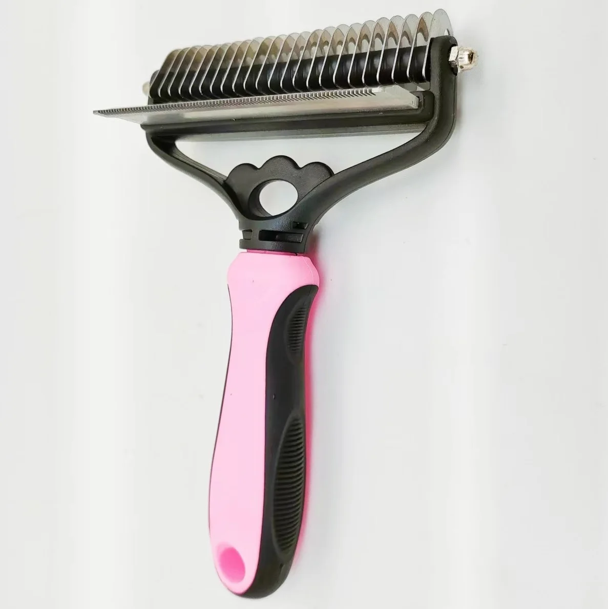 Wholesale Pet Hair Grooming Tool 2 Sided Dematting Shedding Undercoat Rake Brush Comb For Dogs And Cats