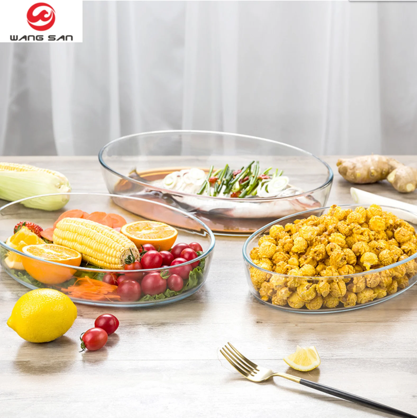 Набор посуды Pyrex из безопасного антипригарного стекла, жаростойкие кастрюли с принтом, поднос для выпечки на заказ, для духовки