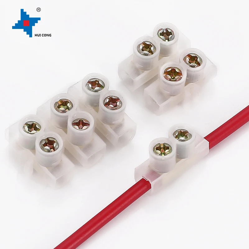 Screw Terminal Blocks 12 Ways Polyethylene 3A 6A 10A 16A 20A 30A Brass Wire Terminal Connectors