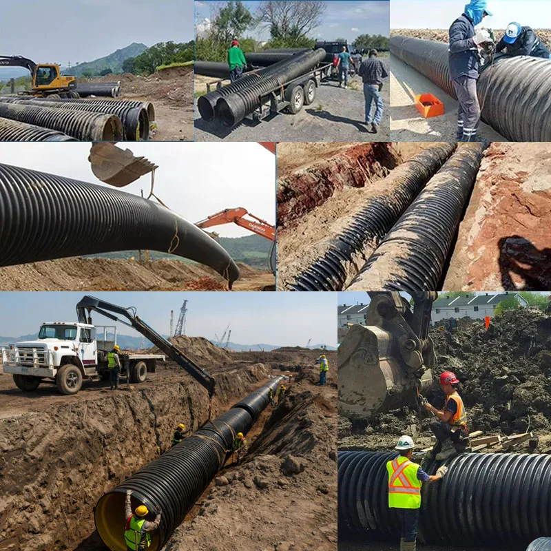 Высококачественные композитные трубы из полиэтилена высокой плотности HDPE труба Krah гофрированная пластиковая дренажная трубка