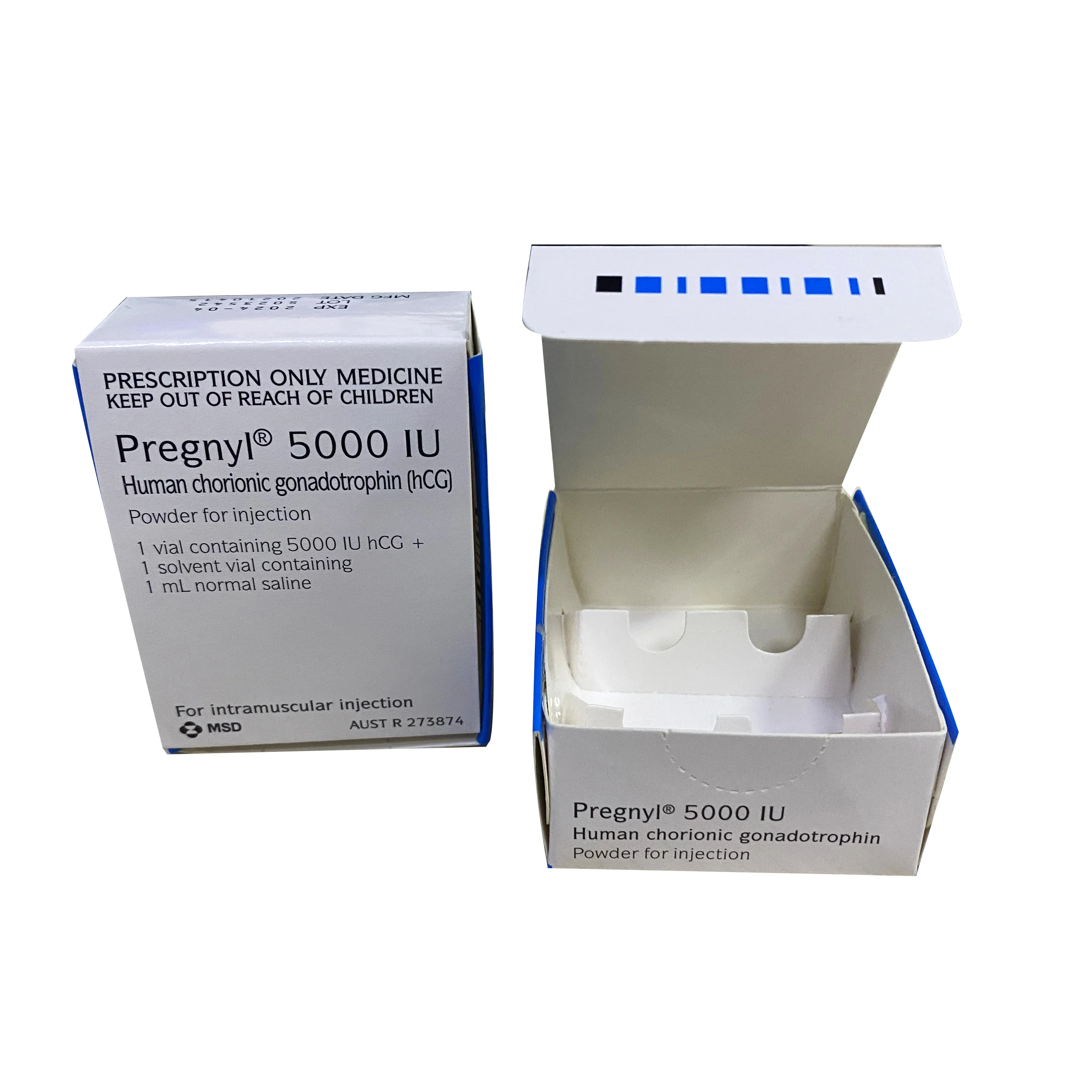Customize Pharmaceutical Peptides bodybuilding hcg 5000iu injection vial box packaging
