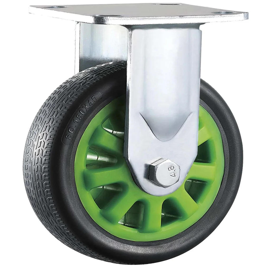 6inch 150mm Heavy duty black PU rigid Castor wheel For Trolley