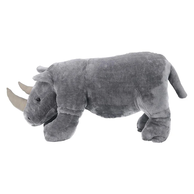 Wholesale Stuff  Free Sample Rhino Red Green Stuffed Wild Shape Toys Magnet Lifelike Grey Plush Gray Giant Blue Animal Rhinocero