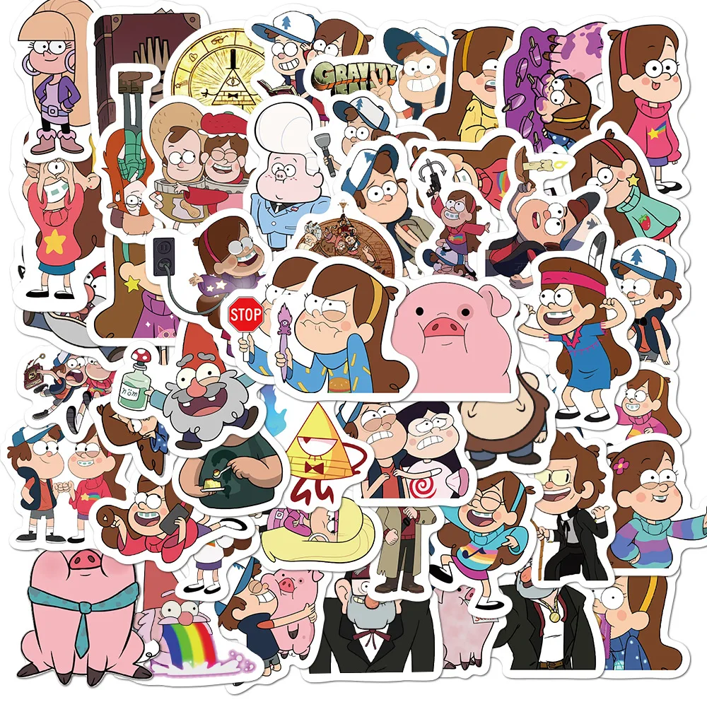 Cartoon movie Gravity Falls season sticker Waterproof Custom Die Cut Cartoon PVC Vinyl Anime custom round sticker