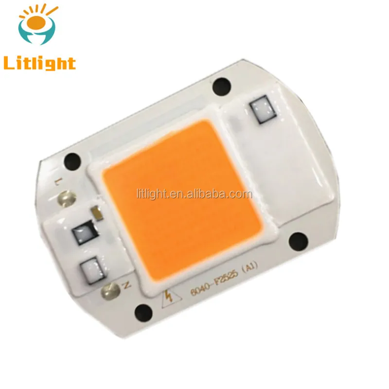 F6040 driverless White, full spectum 20W 30W 50W AC 110V 220V Input Smart IC COB LED Chip For DIY Floodlight Spotlight Grow lamp