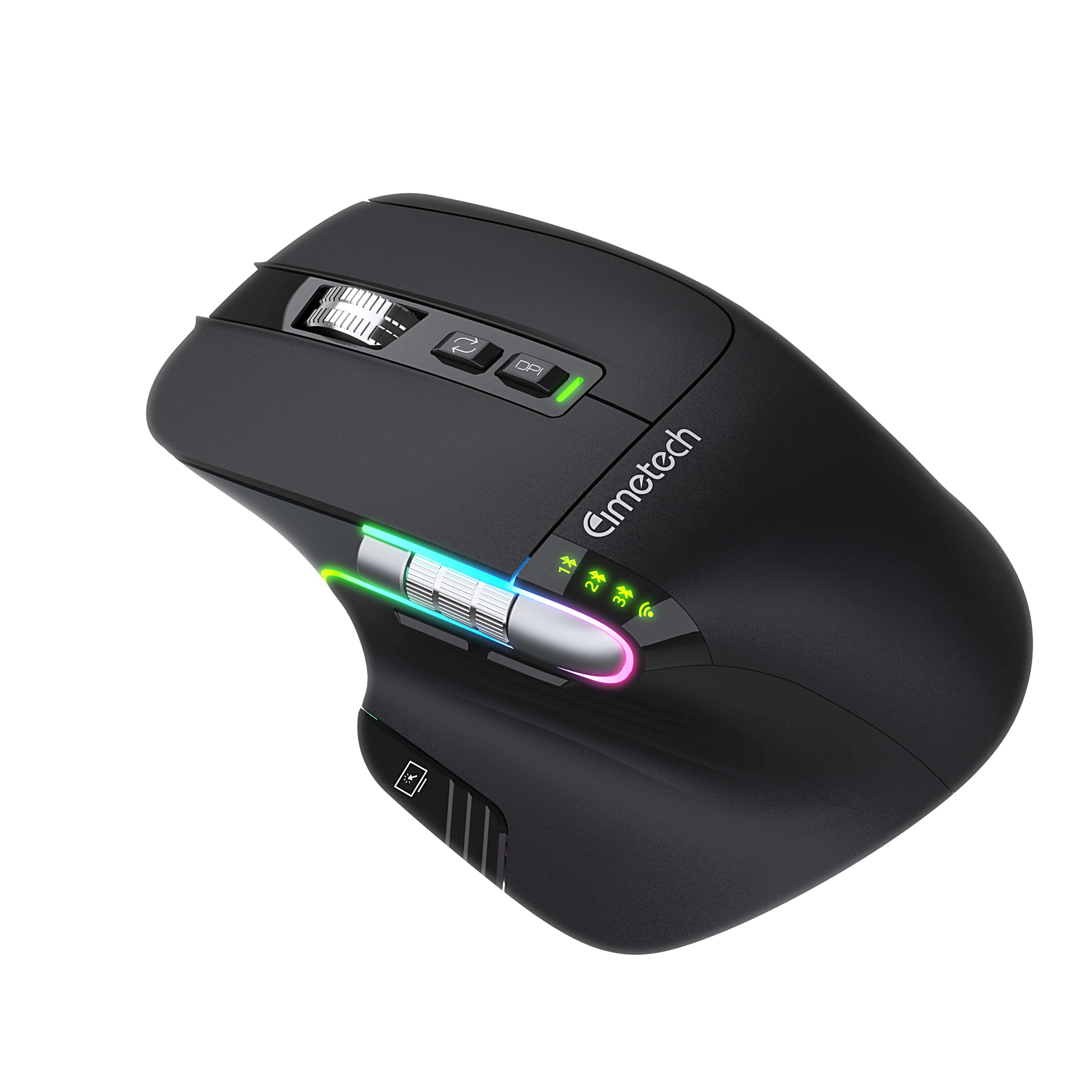 Custom Rechargeable Ergonomic 8D Ergonomic Mouse BT 2.4 Ghz Wireless Mouse 4 Devices RGB Light for PC Laptop Home Office
