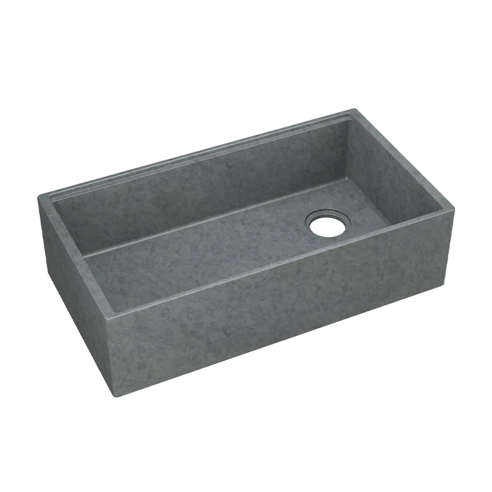 Wholesale CUPC Rectangular Matte Cement Single Bowl Farmhouse Sink Apron Front Workstation Concrete Kitchen Sink