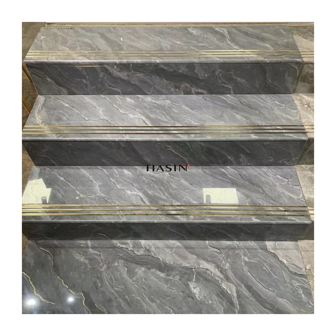 Good Selling Porcelain With Marble Look Stair Steps Tiles Polished House Decorative Floor Tile Staircase Stair