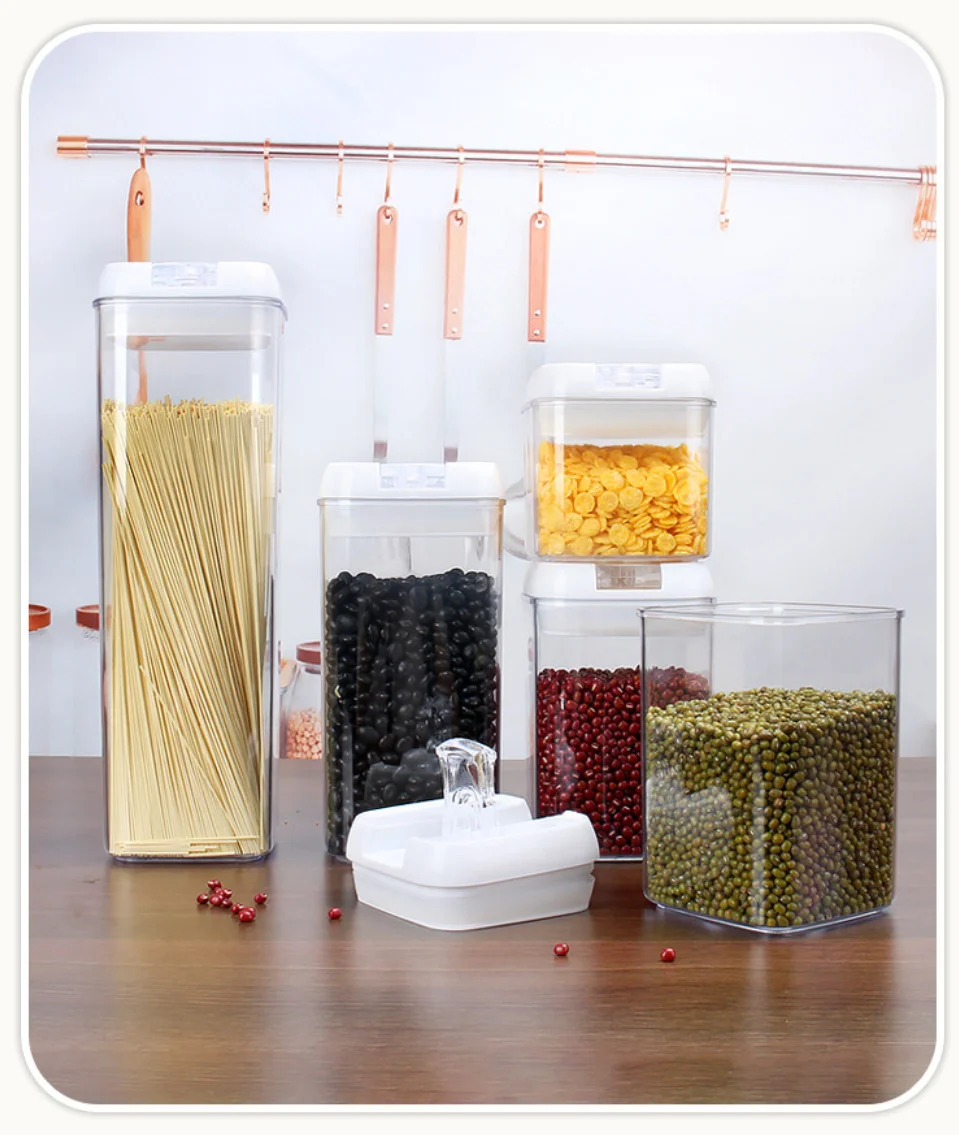 OWNSEING Food Storage Container 6PCS Kitchen Plastic Canister For Flour BPA Free Plastic Cereal Containers With Easy Open Lids