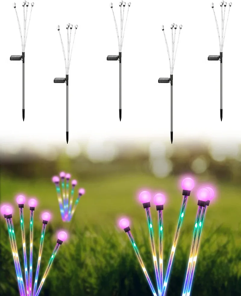 LED Solar Swaying Reed Firefly Stake Light For Garden Pathway Landscape Security Villa Gate Park Lawn Holiday Party Christmas