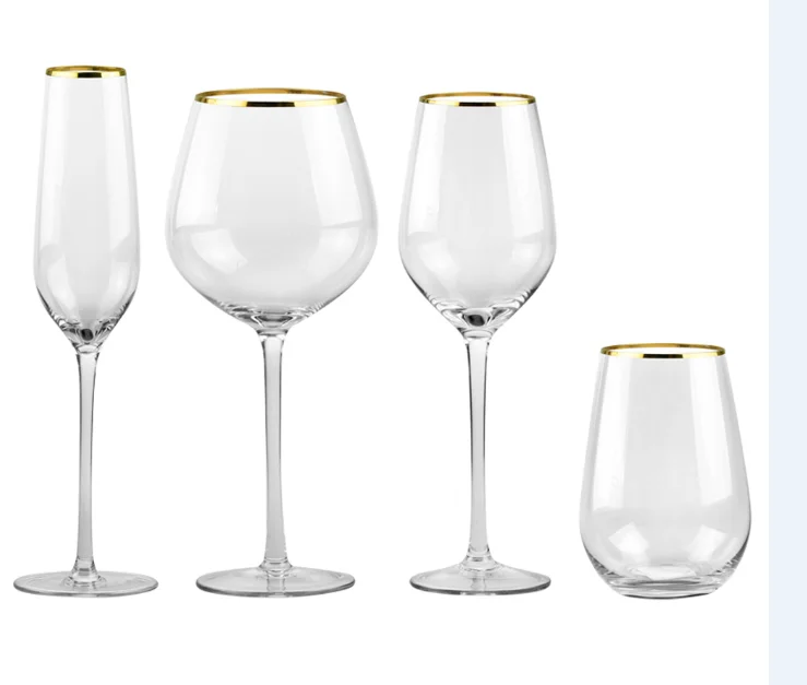 black smoke glassware pink wine glass transparent cup liquor cup and champagne glass wine glasses suit durable gold crystal