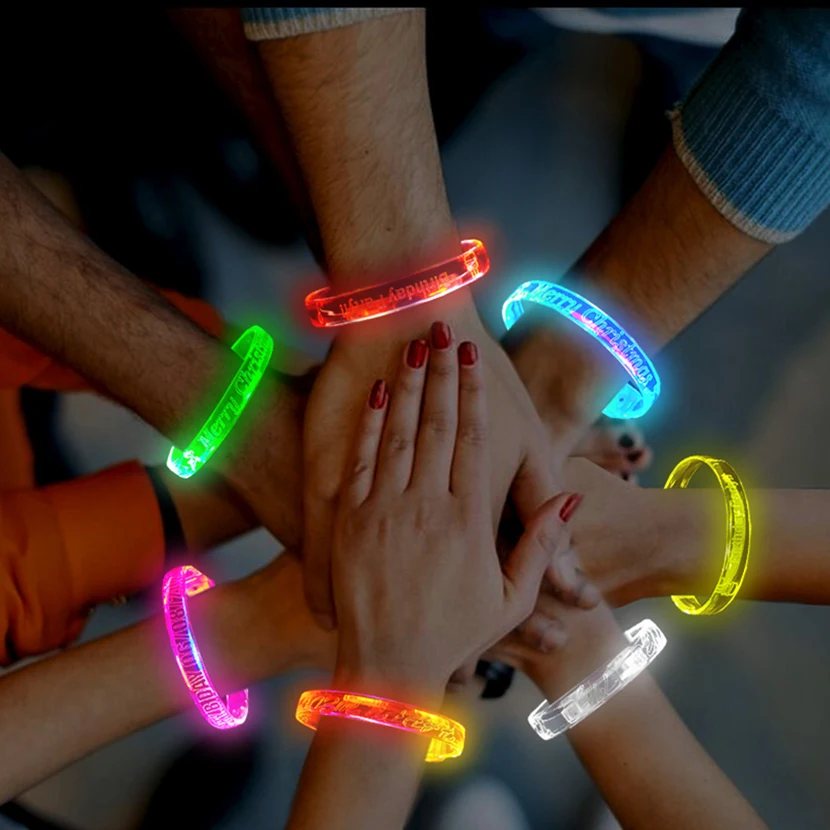 Wholesale LED Light Up Bracelet LED Luminous Music Sound Activated Wristband for Event Festival Party