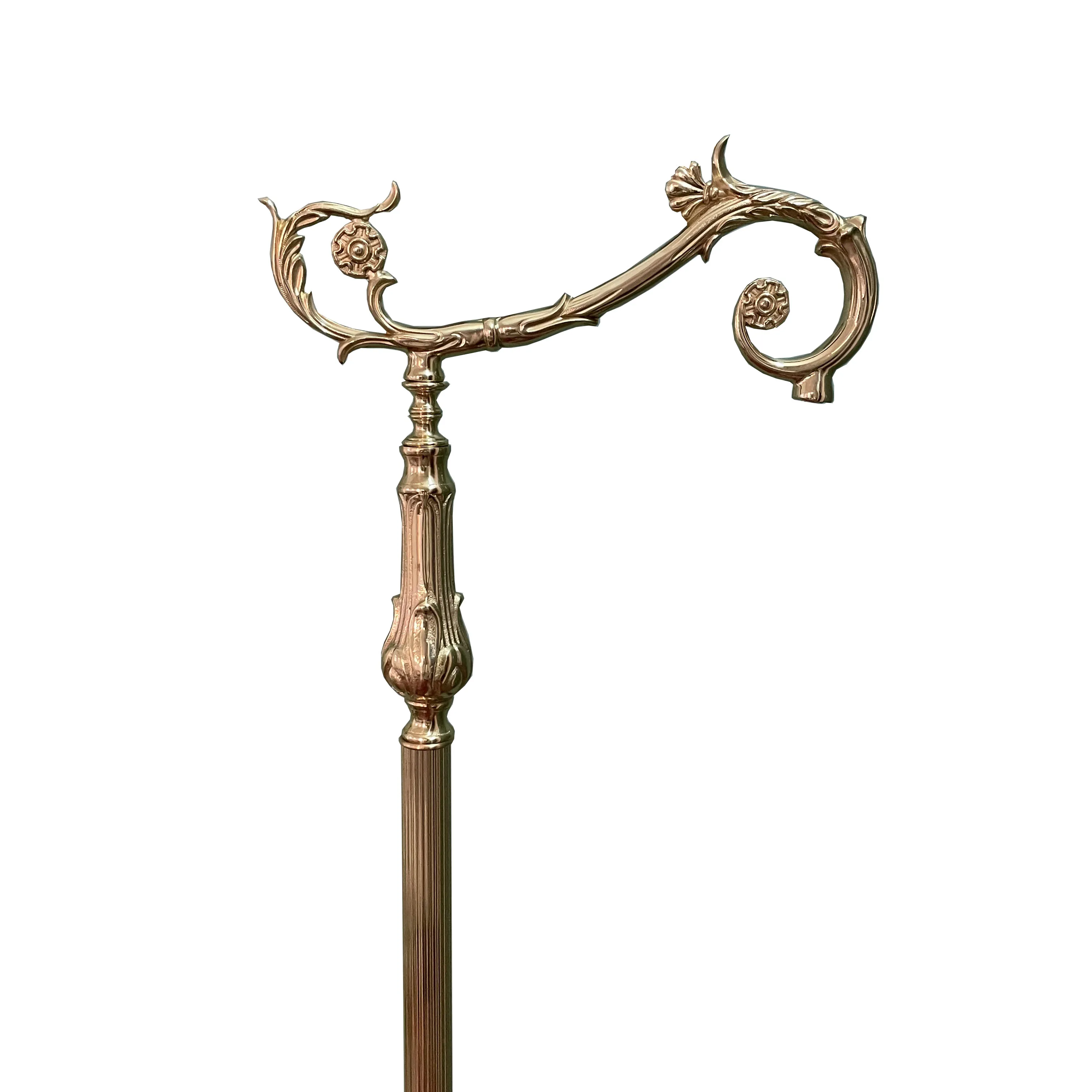 YUESHNE Die Cast Vintage European-Style Brass Fishing Floor Lamp With Palace Design For Bedroom And Living Room