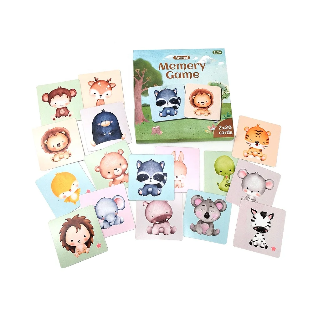 Hot Sale Kids Preschool Educational Toys English Animal Memory Children Flash Cards cognitive Cards