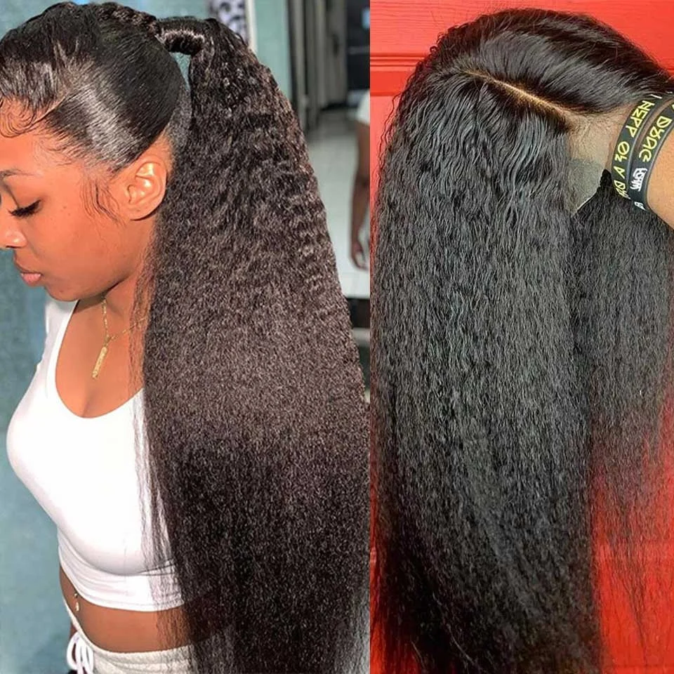 Fuxin Wholesale Glueless Kinky Straight Wig Human Hair Lace Front Hd Lace Frontal Wig Raw Vietnamese Hair Wigs for Black Women