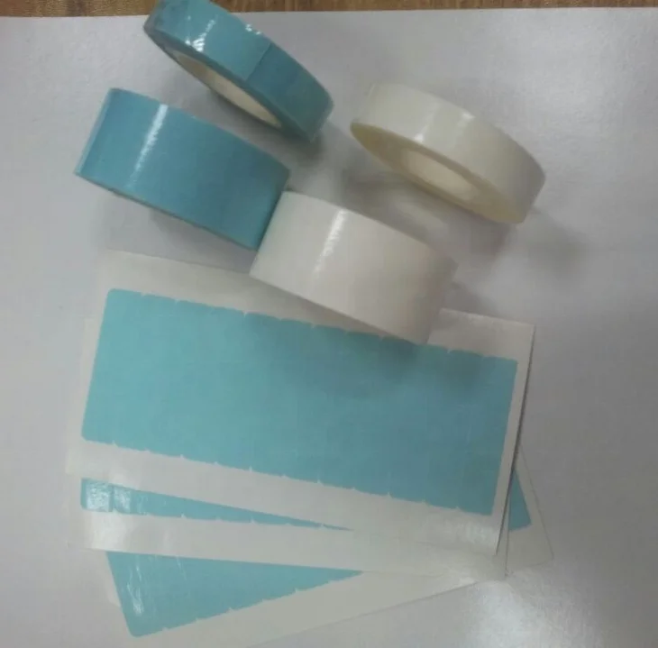 Waterproof Double side adhesive Wig toupee tape with Blue Liner for hair extension 1inchx10yards