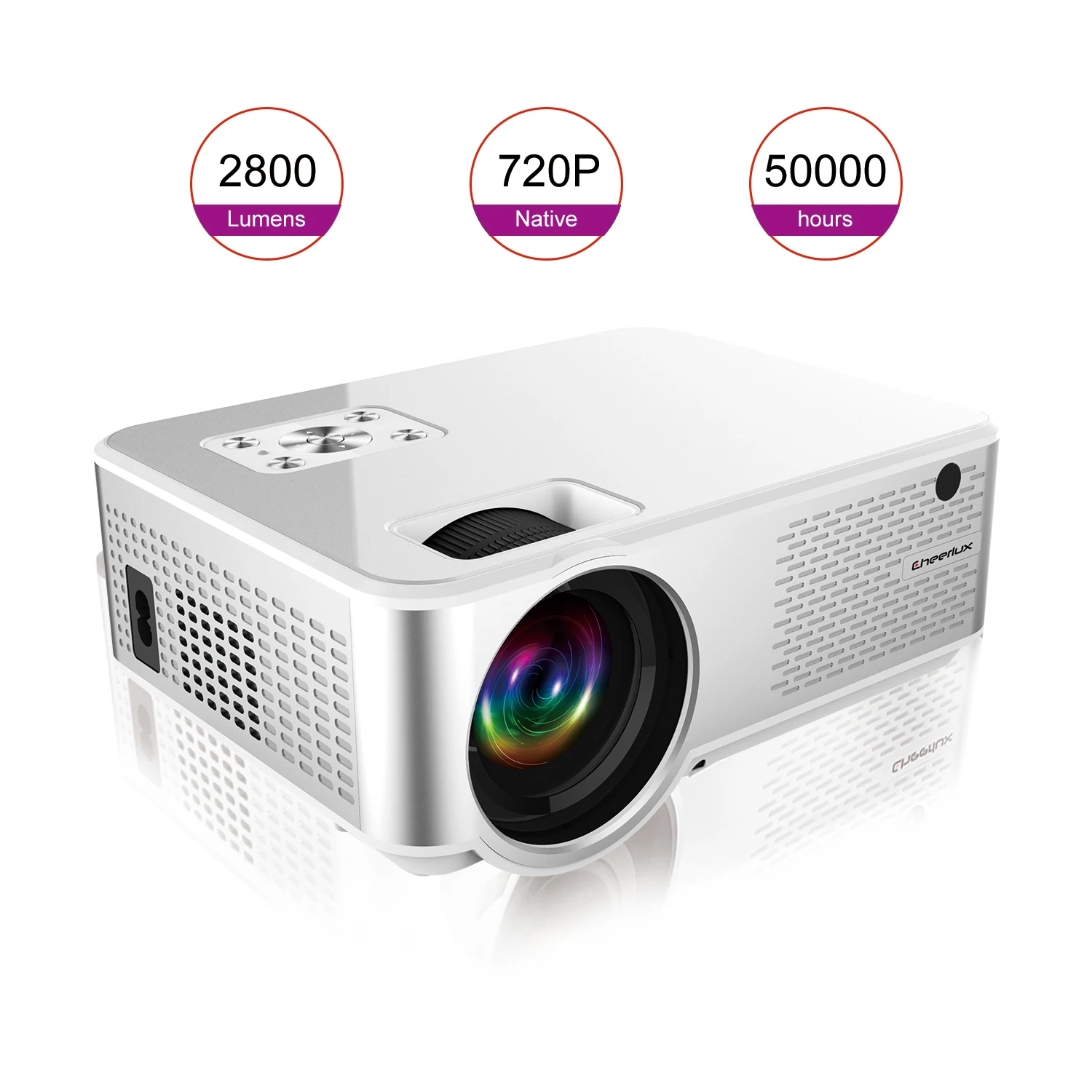  CHEERLUX C9 новейший HD проектор native 720P 2800 люмен светодиодный для домашнего