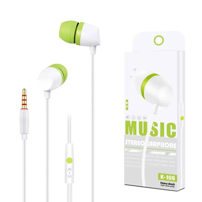 In Ear Earphone Wired Earphones Microphone Sport Running Earbuds For Samsung Iphone Earphone